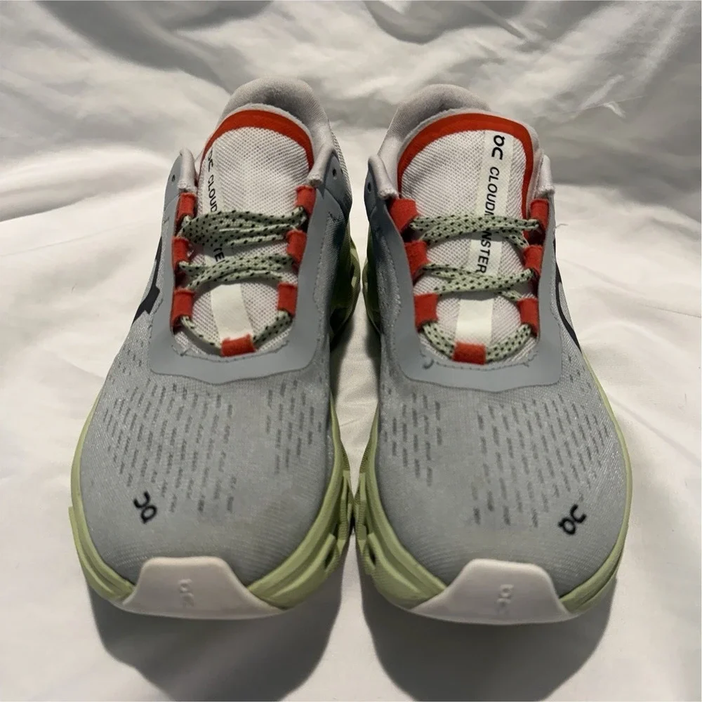 On Cloudmonster Women's Lightweight Running Shoes Gray Green